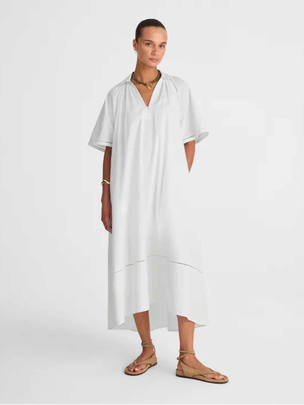 Madewell Poplin Splitneck Midi Shirtdress